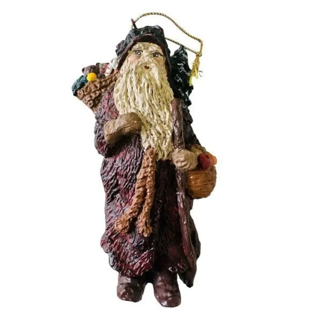VTG Christmas Ornament Santa Noel St Nicholas W/Bag Of Toys Tree Fruit Basket‎